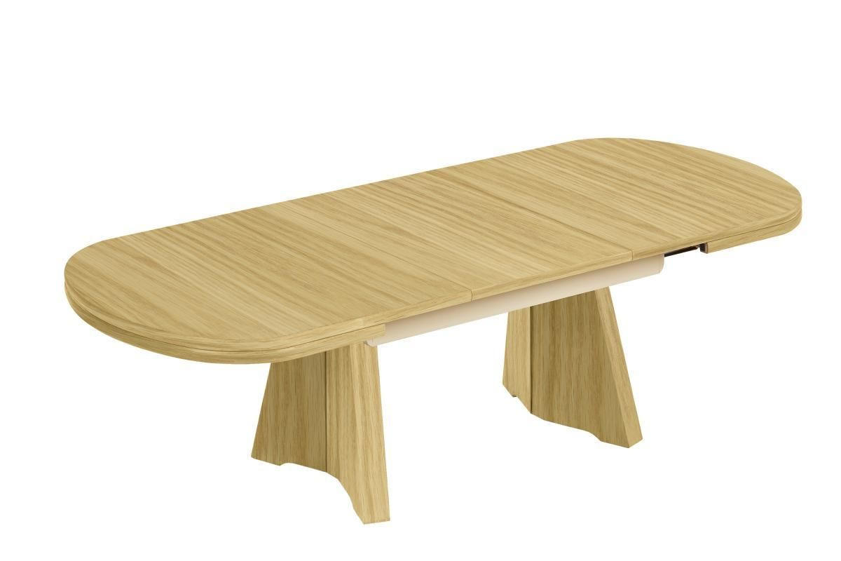 COUCHTISCH Eiche furniert 125-165,5/71/54-73 cm oval Eichefarben  - Eichefarben, KONVENTIONELL, Holz/Metall (125-165,5/71/54-73cm) - Venda