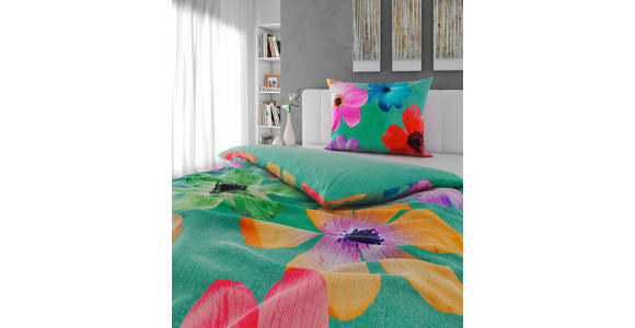 WENDEBETTWÄSCHE Satin 140/200 cm  - Multicolor/Grün, Trend, Textil (140/200cm) - Esposa