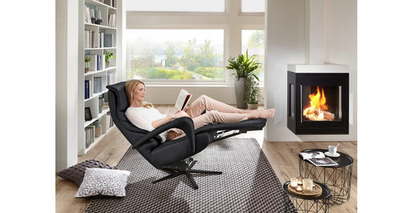 RELAXSESSEL in Leder Anthrazit - Anthrazit/Schwarz, Design, Leder/Metall (75/106/88cm) - Dieter Knoll