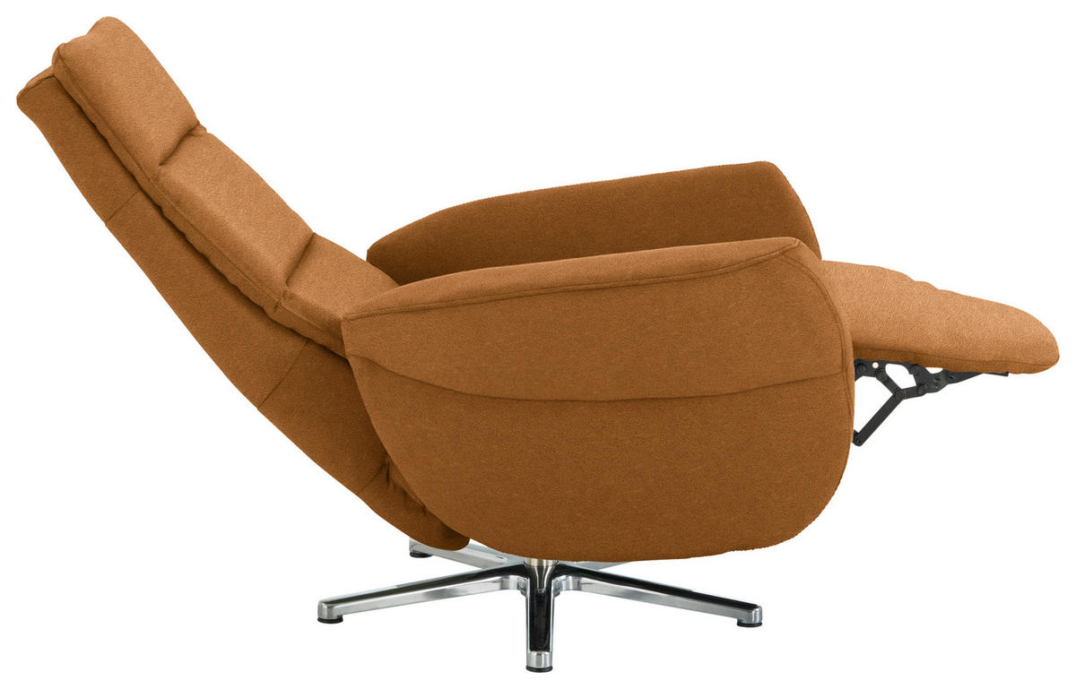 RELAXSESSEL Textil Cognac  - Chromfarben/Cognac, Design, Textil/Metall (78/113/83cm) - Beldomo Speed