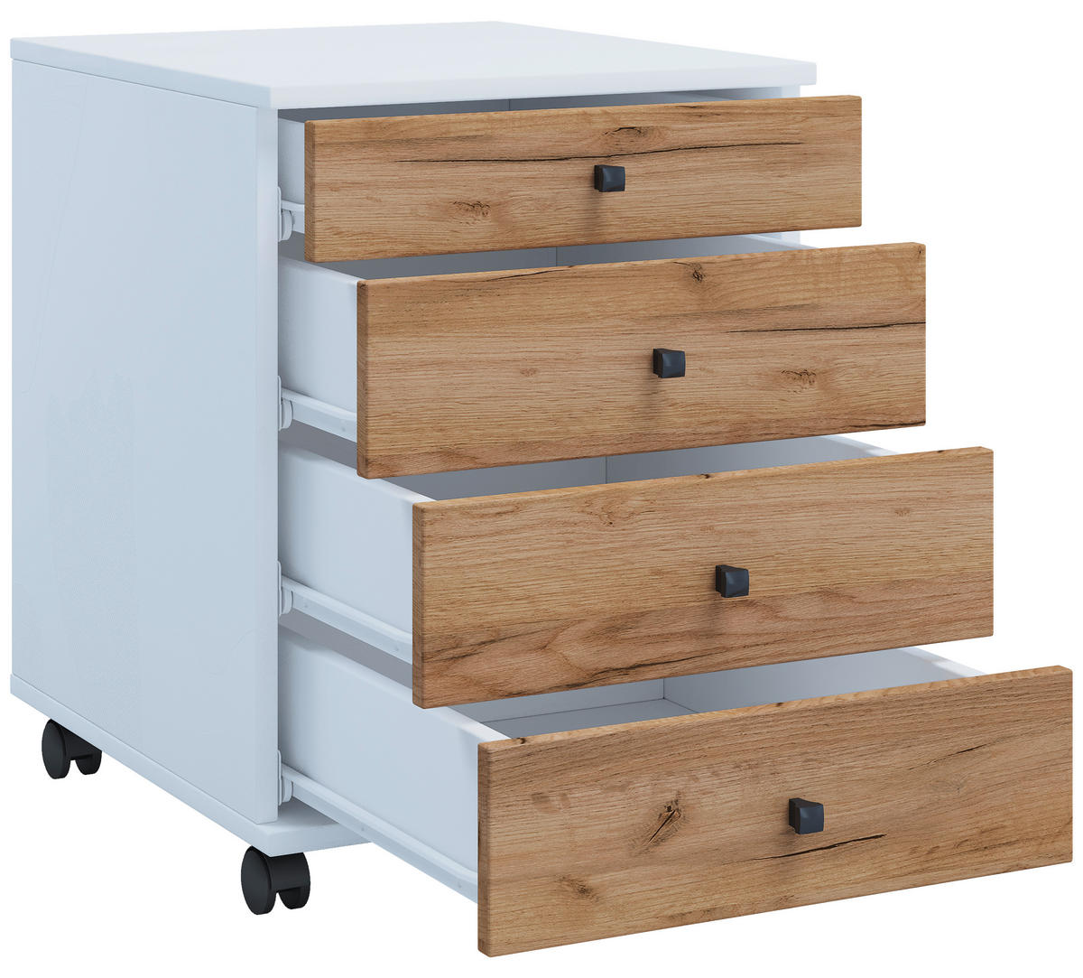 ROLLCONTAINER 42/57/50 cm  - Honigeiche/Weiss, Design, Holzwerkstoff/Kunststoff (42/57/50cm) - MID.YOU