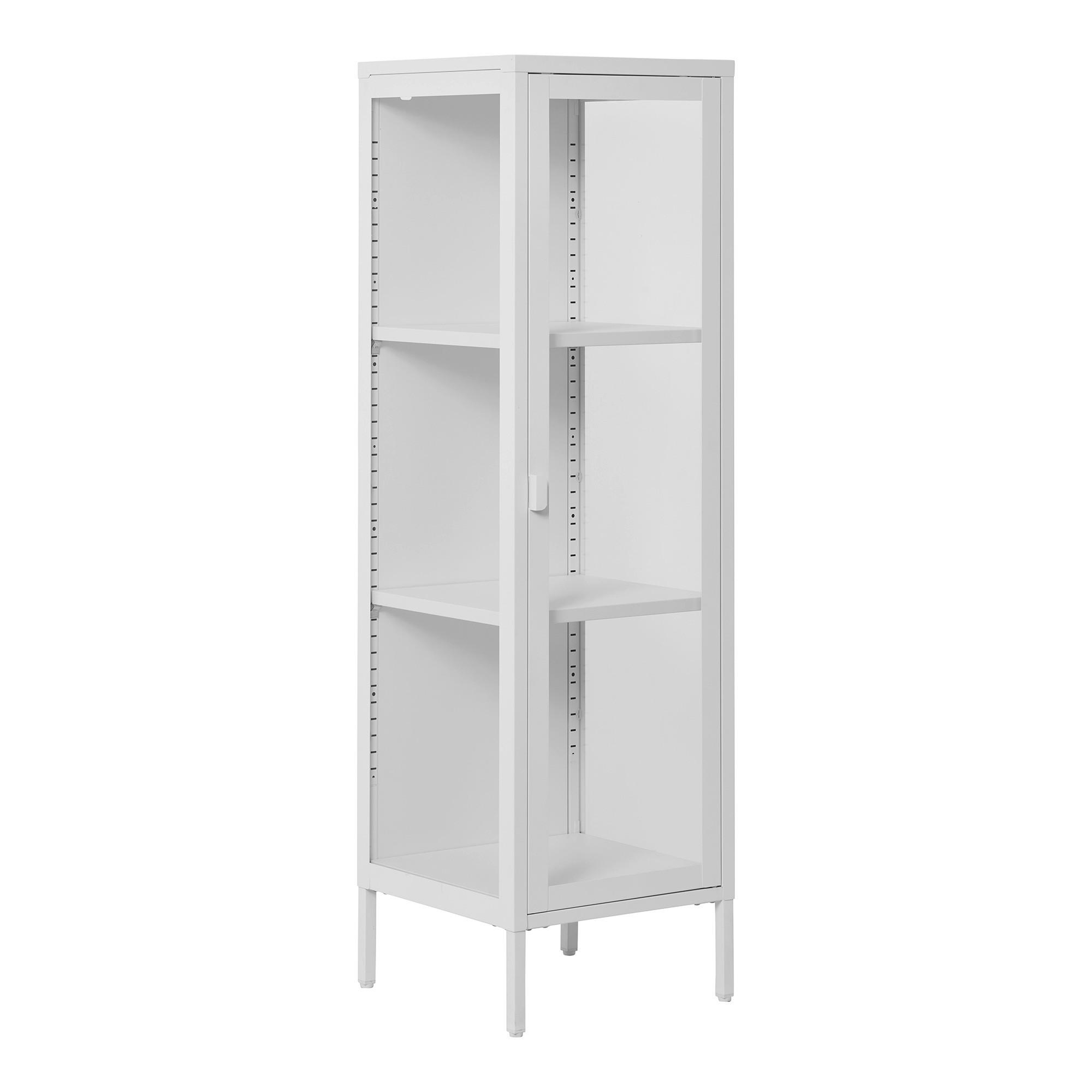 GARDEROBENSCHRANK Brisbane  in 35/140/40 cm  - Transparent/Weiß, Design, Glas/Metall (35/140/40cm) - MID.YOU