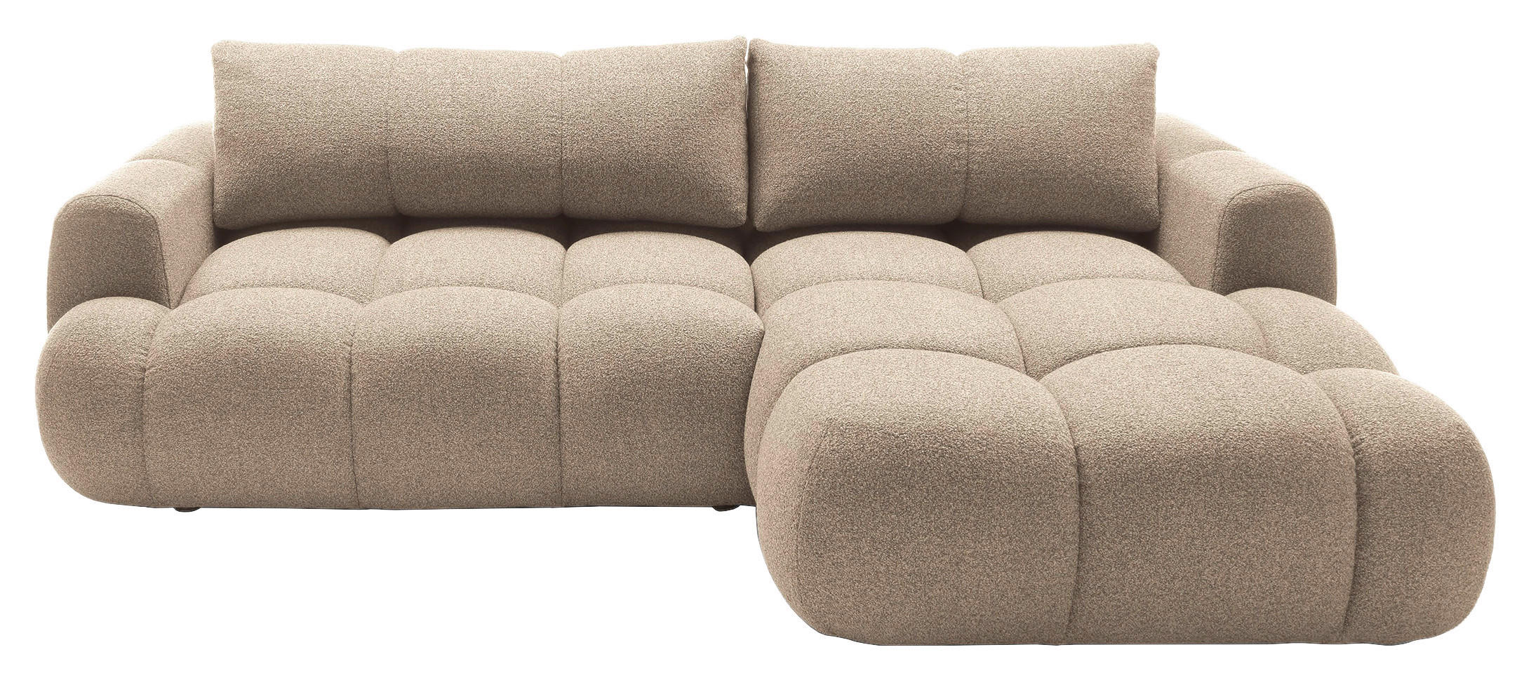 ECKSOFA Hellbraun Struktur  - Hellbraun/Schwarz, KONVENTIONELL, Kunststoff/Textil (272/172cm) - Carryhome