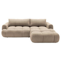 ECKSOFA Hellbraun Struktur  - Hellbraun/Schwarz, KONVENTIONELL, Kunststoff/Textil (272/172cm) - Carryhome