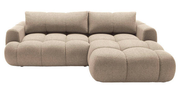 ECKSOFA Hellbraun Struktur  - Hellbraun/Schwarz, KONVENTIONELL, Kunststoff/Textil (272/172cm) - Carryhome