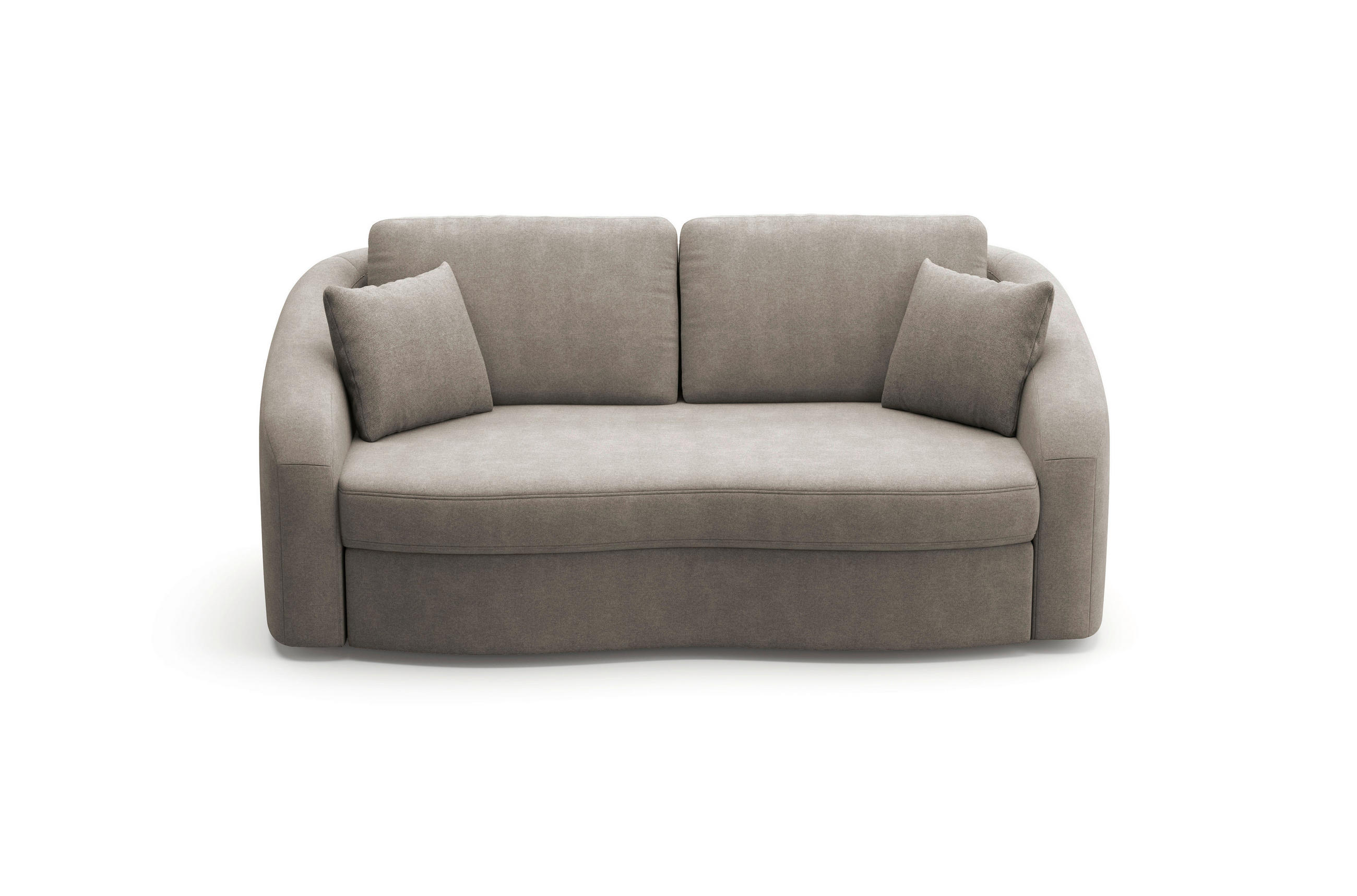 2,5-SITZER Mikrofaser Braun  - Schwarz/Braun, MODERN, Kunststoff/Textil (196/88/107cm) - Sit & More
