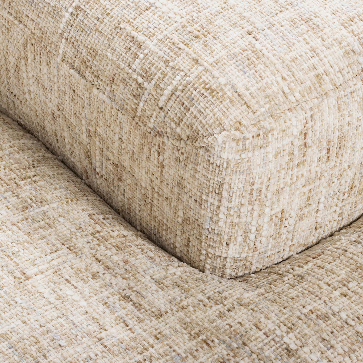 ECKSOFA PORTLAND in Struktur Beige Kopfteilverstellung  187/295 cm  - Chromfarben/Beige, Design, Holz/Textil (187/295cm) - Livetastic