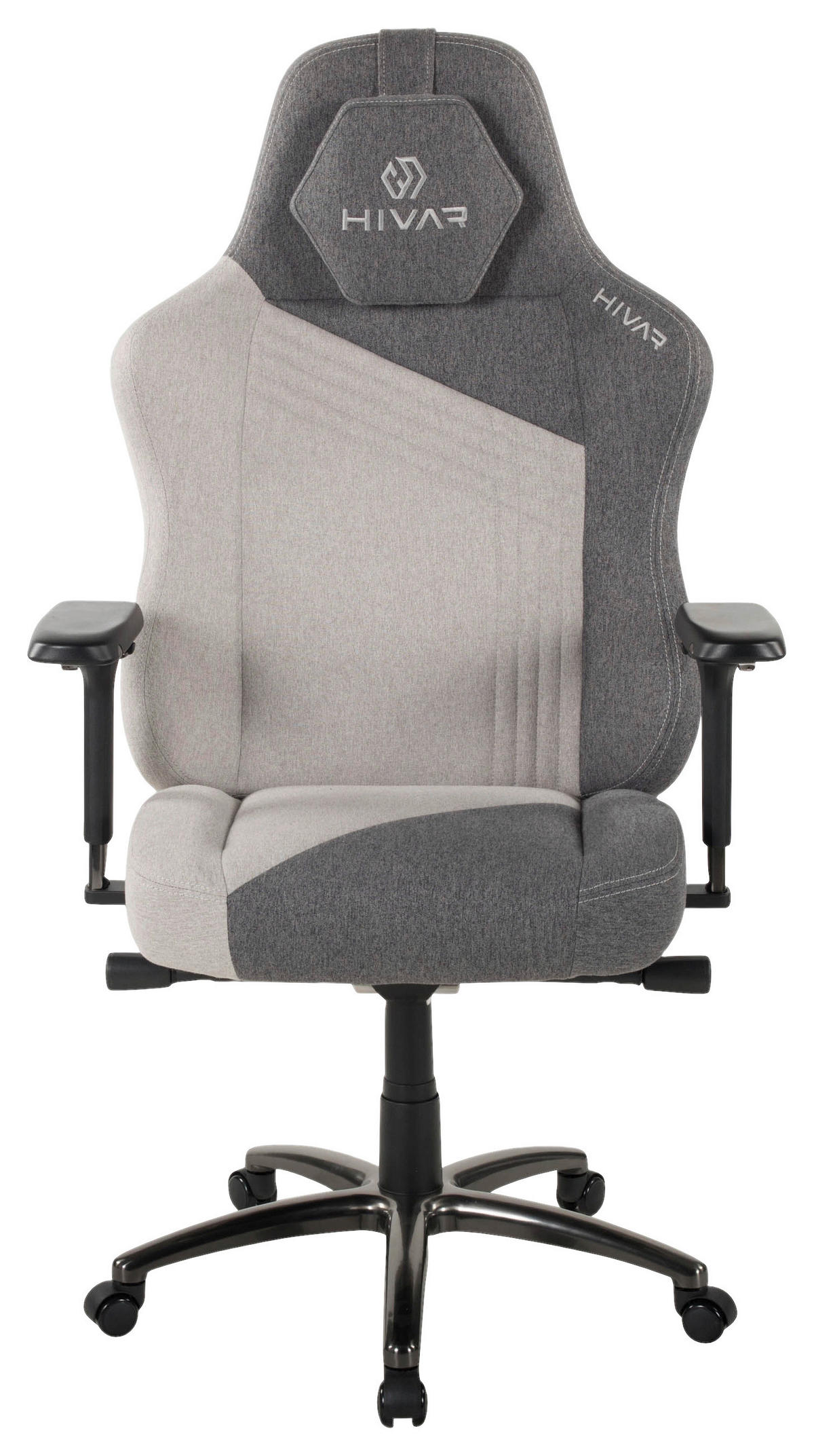 GAMINGSTUHL Hellgrau, Dunkelgrau, Schwarz Hochglanz Metall, Textil   - Schwarz Hochglanz/Dunkelgrau, LIFESTYLE, Textil/Metall (81/147/72cm) - HIVAR