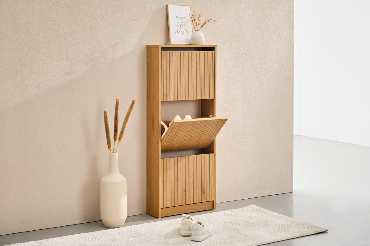 SCHUHKIPPER  in 49/122/18 cm  - Eichefarben, Design, Holzwerkstoff (49/122/18cm) - Carryhome
