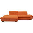 ECKSOFA in Mikrofaser Orange  198/290 cm  - Schwarz/Orange, Design, Textil/Metall (198/290cm) - Xora