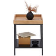 BEISTELLTISCH 40/40/50 cm Schwarz, Eichefarben quadratisch  - Eichefarben/Schwarz, Basics, Holzwerkstoff/Metall (40/40/50cm) - Xora