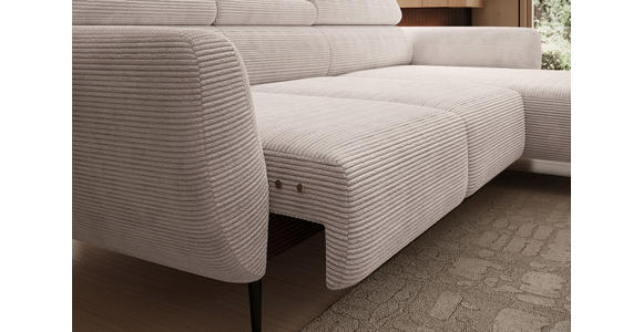 ECKSOFA  in Cord Naturfarben  277/174 cm  - Schwarz/Naturfarben, KONVENTIONELL, Textil/Metall (277/174cm) - Carryhome