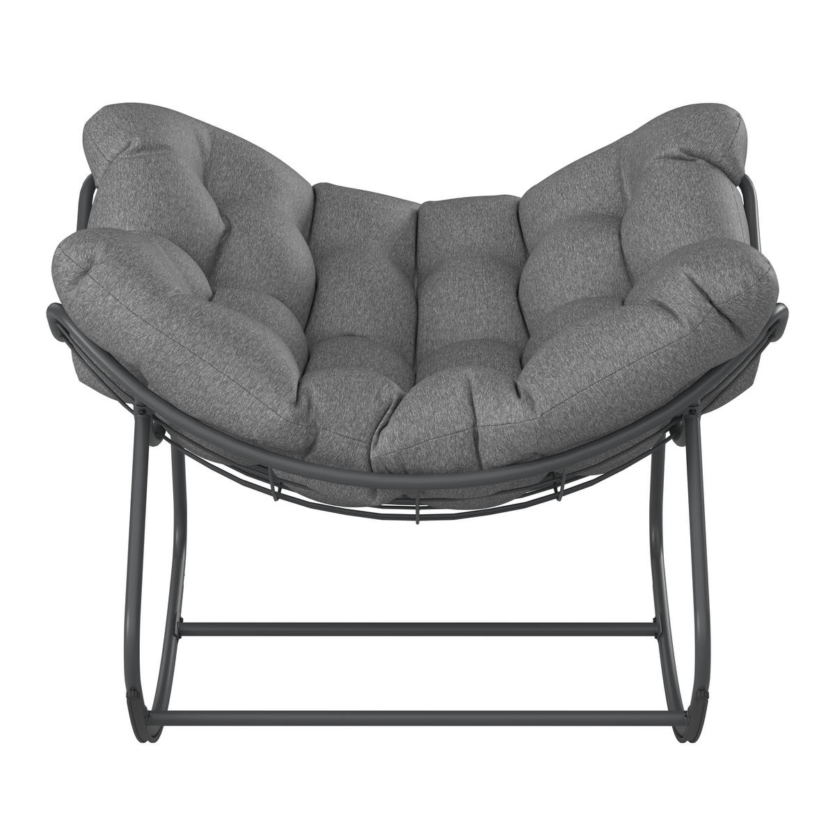 SCHAUKELSTUHL in Webstoff Dunkelgrau  - Dunkelgrau, Design, Textil/Metall (97/85/120cm) - Ambia Garden