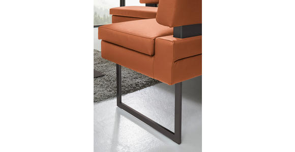 ECKBANK 200/158 cm  in Braun, Orange  - Schwarz/Braun, Design, Textil/Metall (200/158cm) - Dieter Knoll