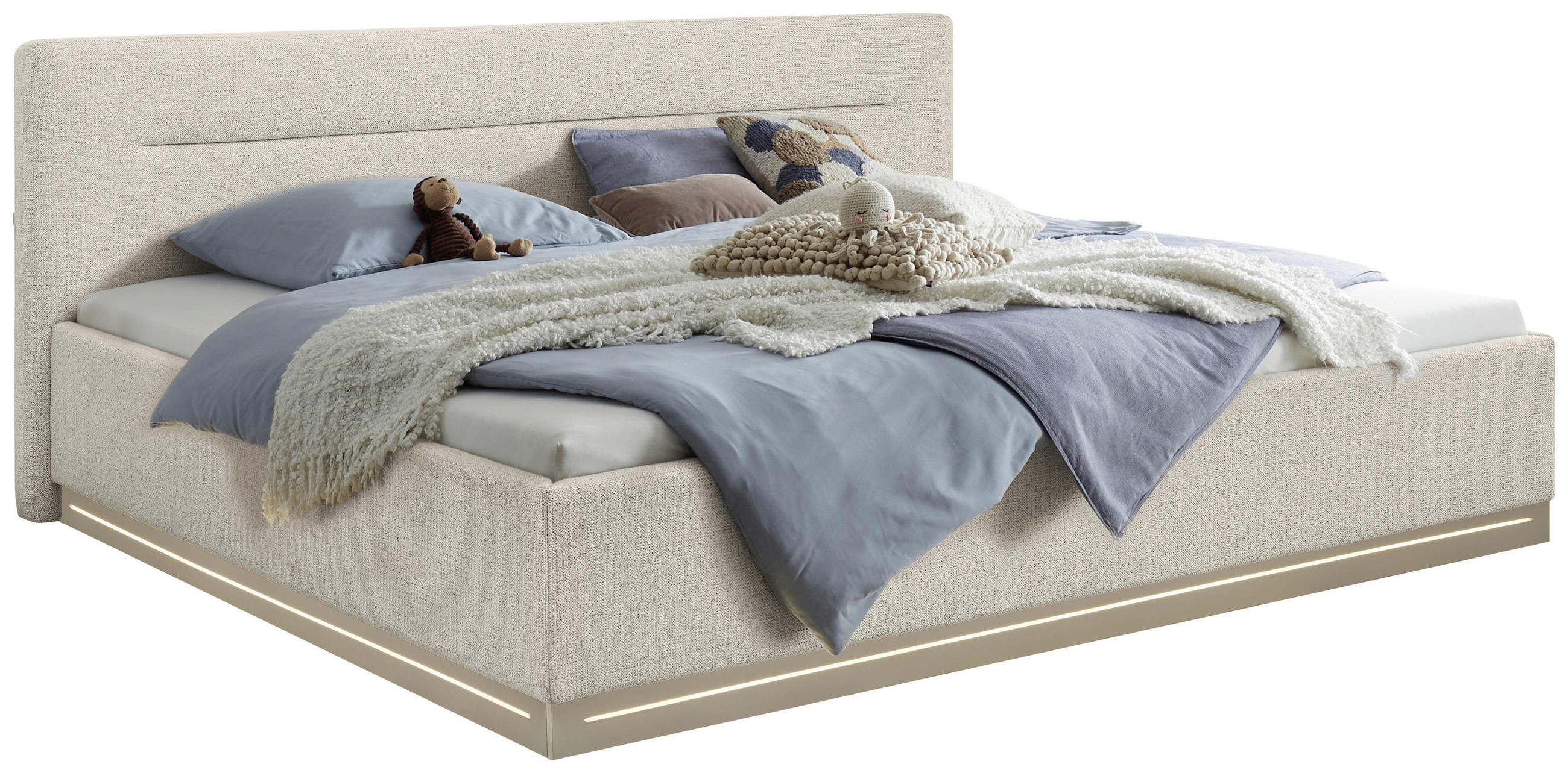 FAMILIENPOLSTERBETT 240/200 cm, Beige  - Sandfarben/Beige, KONVENTIONELL, Holz/Holzwerkstoff (240/200cm) - SetOne by Musterring