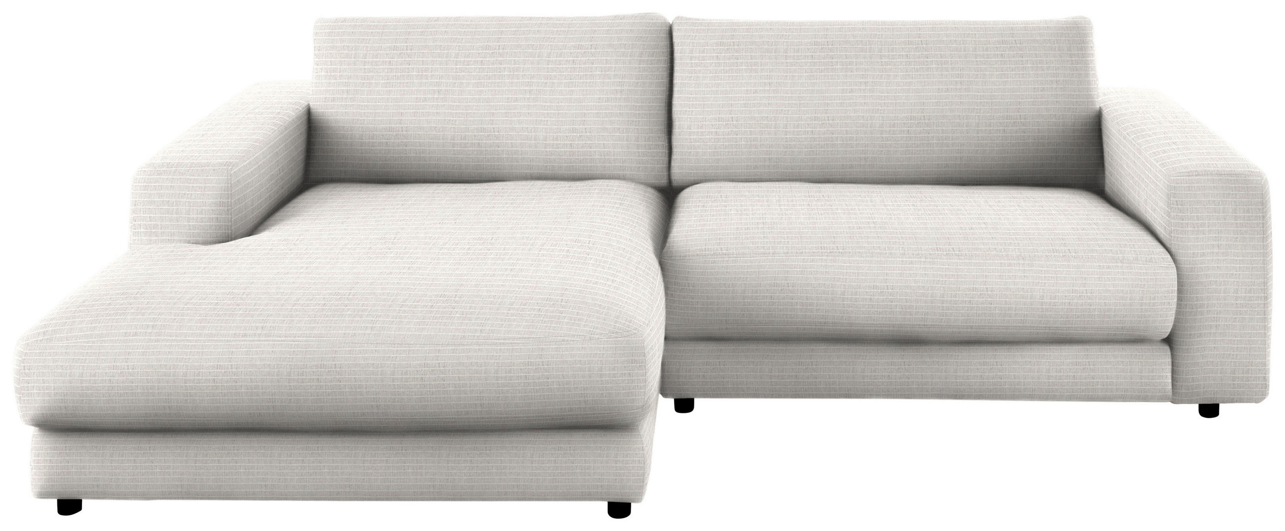 ECKSOFA in Chenille Creme  - Creme/Schwarz, Design, Kunststoff/Textil (190/270cm) - Lomoco