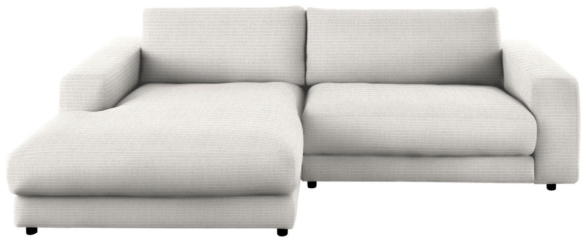 ECKSOFA in Chenille Creme  - Creme/Schwarz, Design, Kunststoff/Textil (190/270cm) - Lomoco