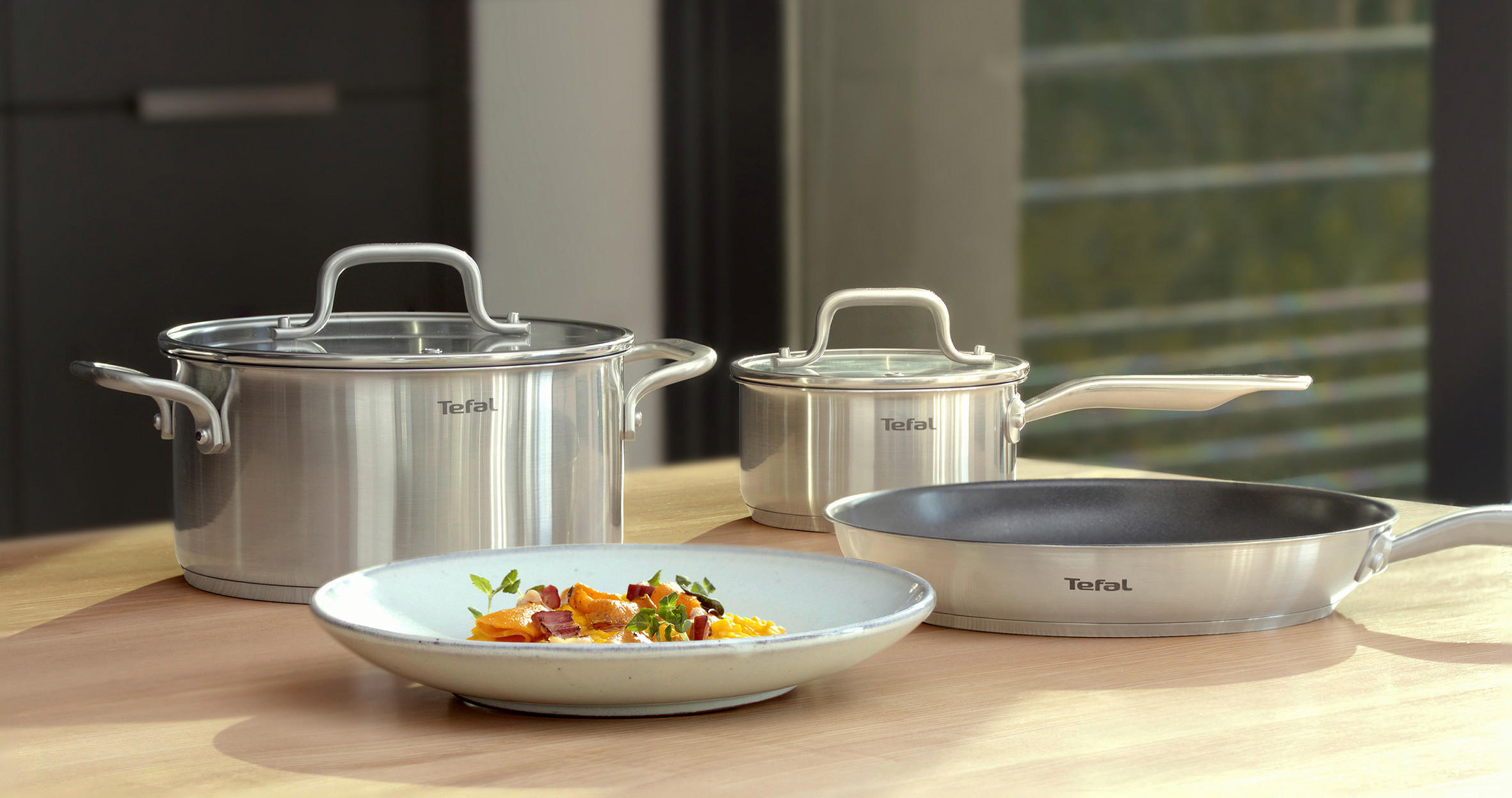PFANNENSET VIRTUOSO Edelstahl 2-teilig  - Edelstahlfarben, Basics, Metall (49,5/32,5/9,0cm) - Tefal