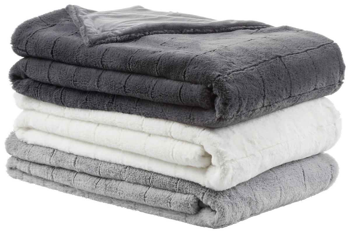 FELLDECKE SENJA 150/200 cm  - Weiß, KONVENTIONELL, Textil (150/200cm) - Dieter Knoll