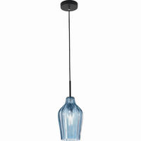 PENDELLEUCHTE Stintino 18/200 cm   - Blau/Schwarz, Design, Glas/Metall (18/200cm) - Fabas Luce