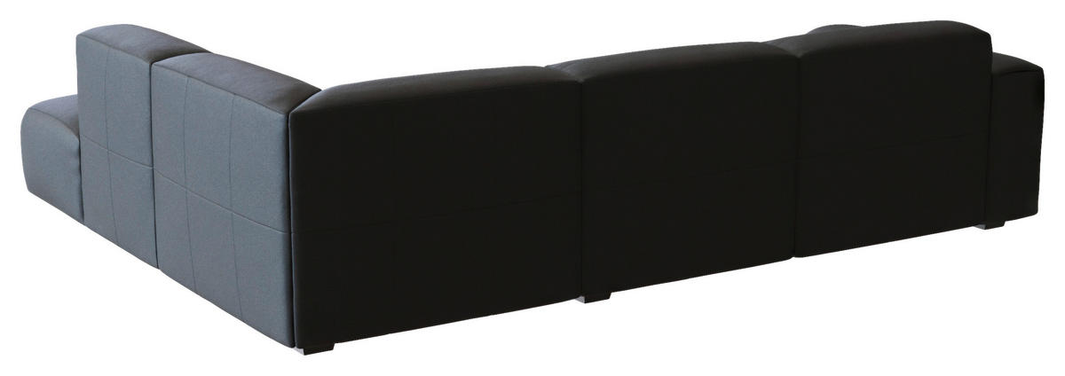 Freisteller von Livetastic ECKSOFA Schwarz Echtleder.