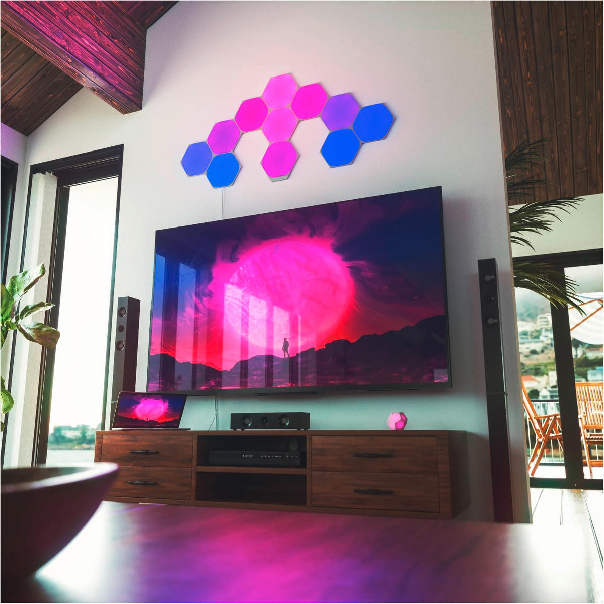 NANOLEAF HEXAGONS 15ER NANOLEAF SHAPES 23/0,6/20 cm   - Weiß, Basics, Kunststoff (23/0,6/20cm)