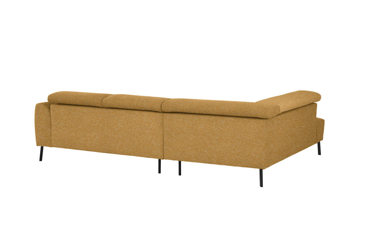 ECKSOFA in Chenille Currygelb  205/280 cm  - Currygelb/Schwarz, Design, Textil/Metall (205/280cm) - Xora