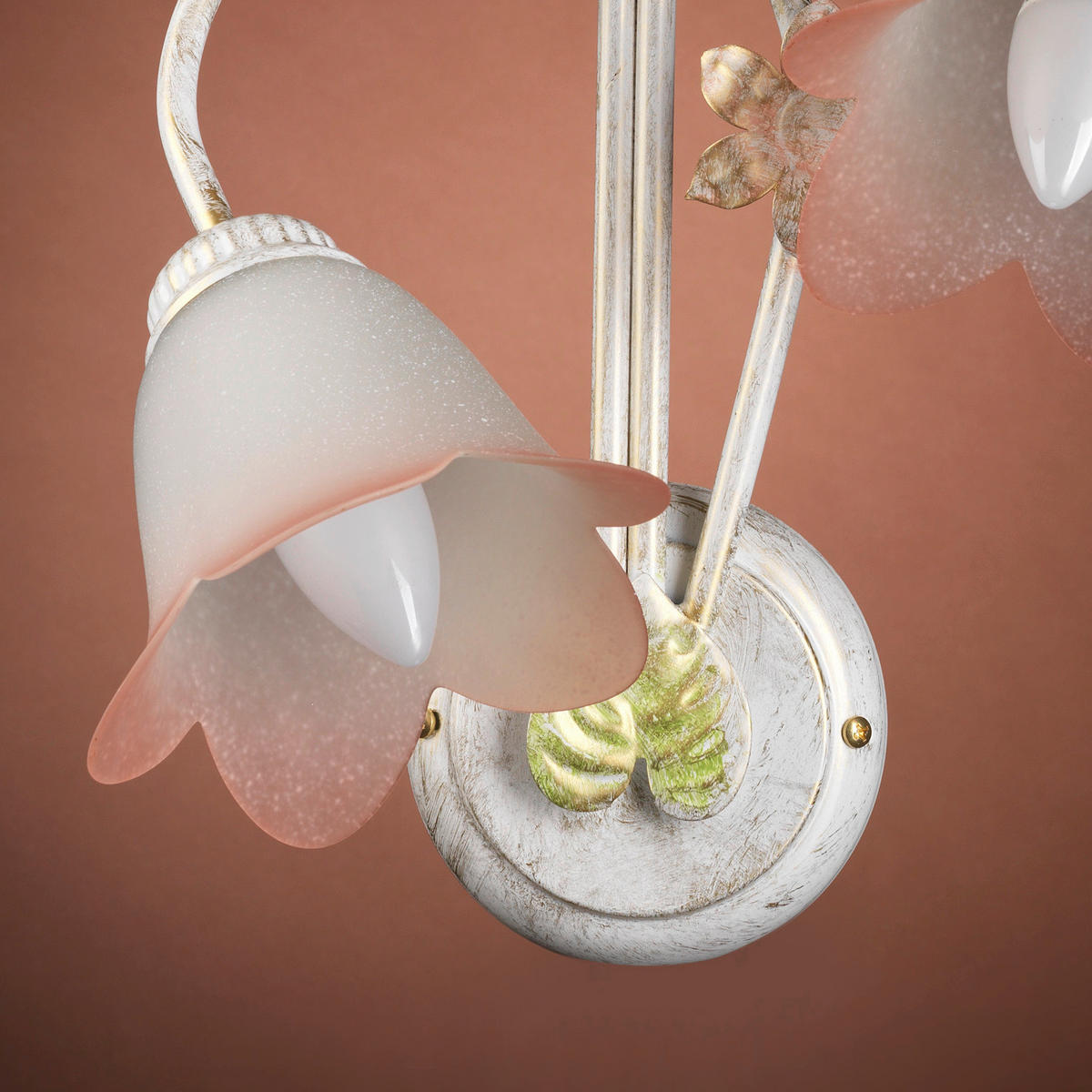 WANDLEUCHTE 30/25/50 cm   - Weiß, ROMANTIK / LANDHAUS, Glas/Metall (30/25/50cm)