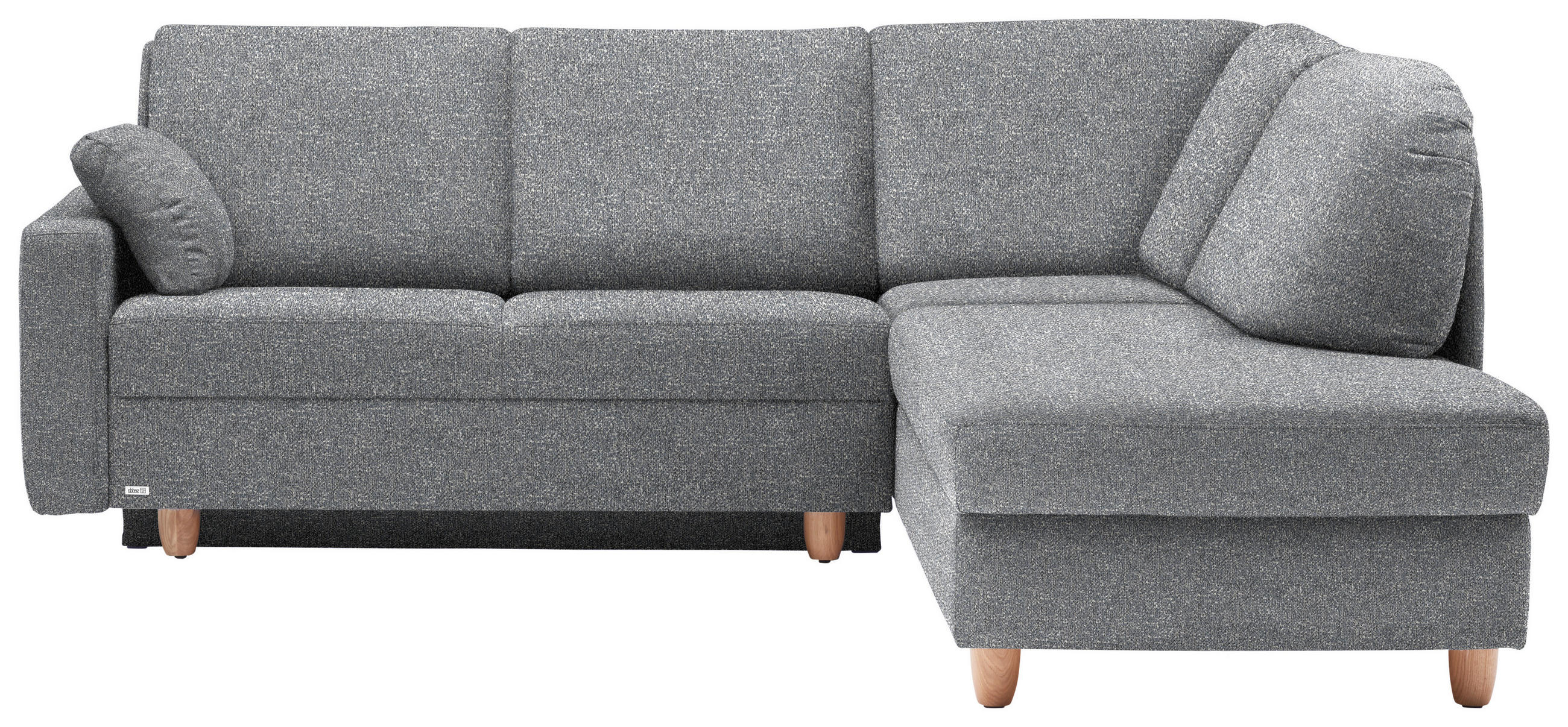 ECKSOFA  in Mikrovelours Grau  227/208 cm  - Eichefarben/Rot, KONVENTIONELL, Holz/Textil (227/208cm) - Sedda