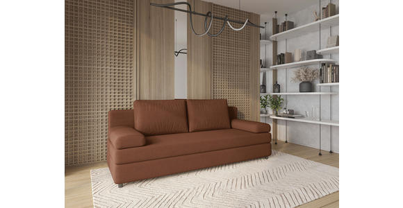 SCHLAFSOFA  mit Stoffauswahl, Rücken echt Jacquard Braun  - Schwarz/Braun, Design, Kunststoff/Textil (200/88/87cm) - Xora