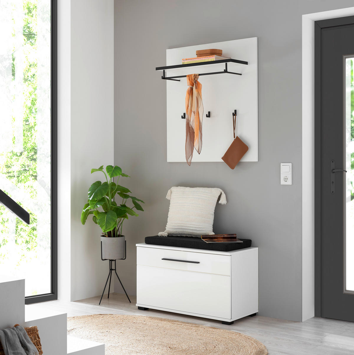 GARDEROBE 3-teilig  in 80/200/39 cm  - Weiß Hochglanz/Weiß, MODERN, Holzwerkstoff (80/200/39cm) - MID.YOU