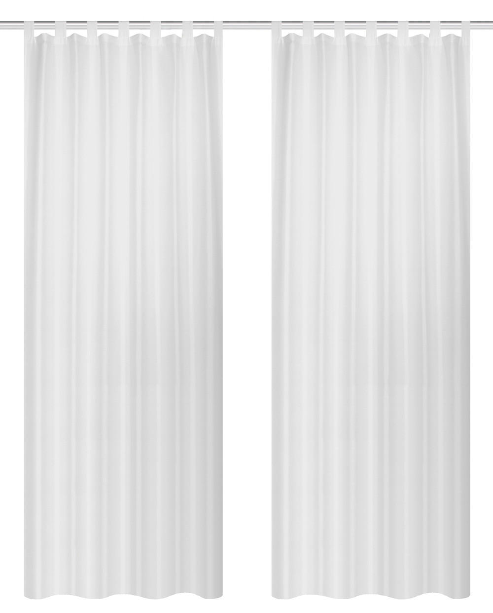 SCHLAUFENSCHAL  blickdicht   130/245 cm 2 Stück  - Weiß, Basics, Textil (130/245cm)