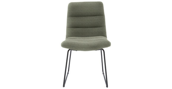 STUHL  in Cord Textil  - Schwarz/Graugrün, Design, Textil/Metall (52/88/66cm) - Dieter Knoll