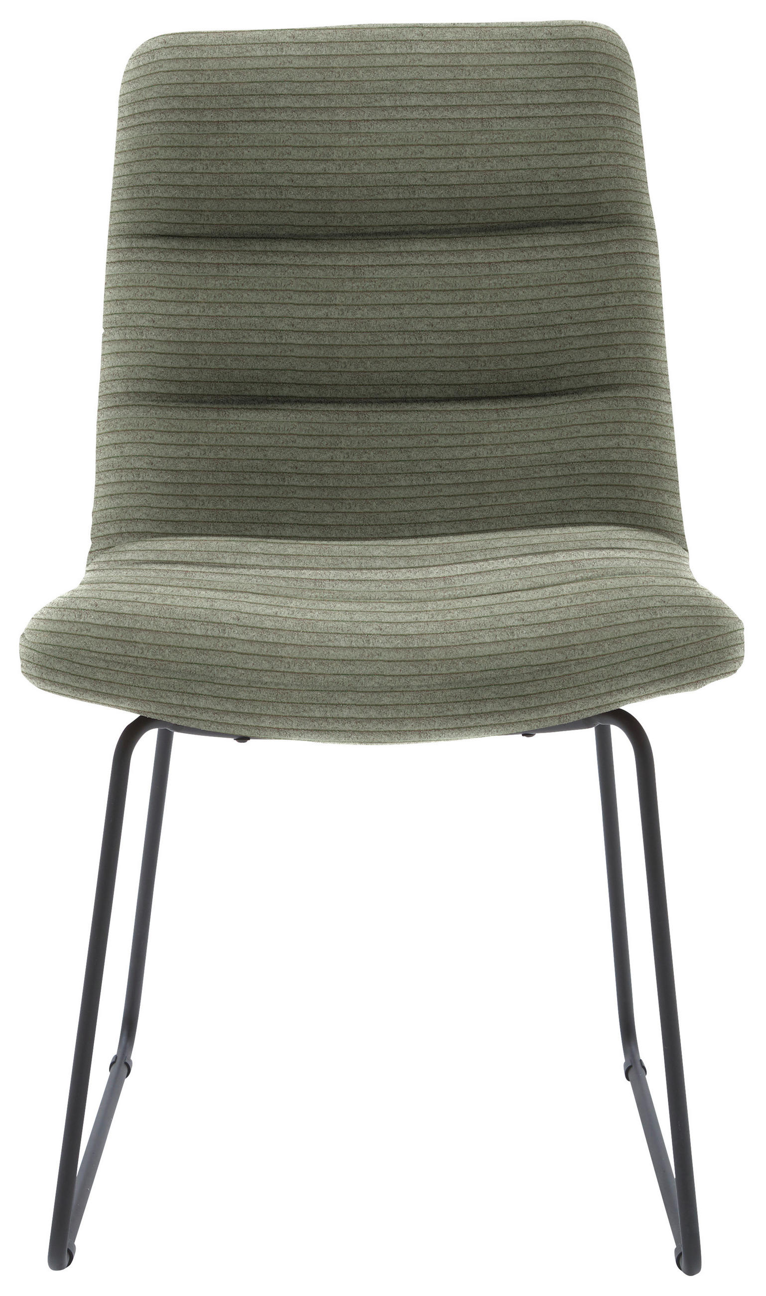 STUHL  in Cord Textil  - Schwarz/Graugrün, Design, Textil/Metall (52/88/66cm) - Dieter Knoll