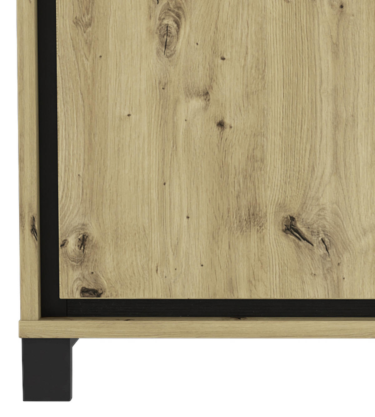 SIDEBOARD  in Schwarz, Eichefarben  - Eichefarben/Schwarz, Basics, Holzwerkstoff/Kunststoff (178.4cm) - Livetastic