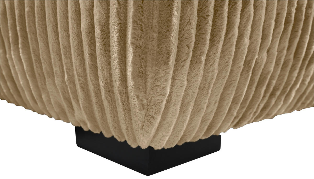 ECKSOFA in Cord Beige  - Beige/Schwarz, Modern, Holz/Textil (208/322cm) - MID.YOU