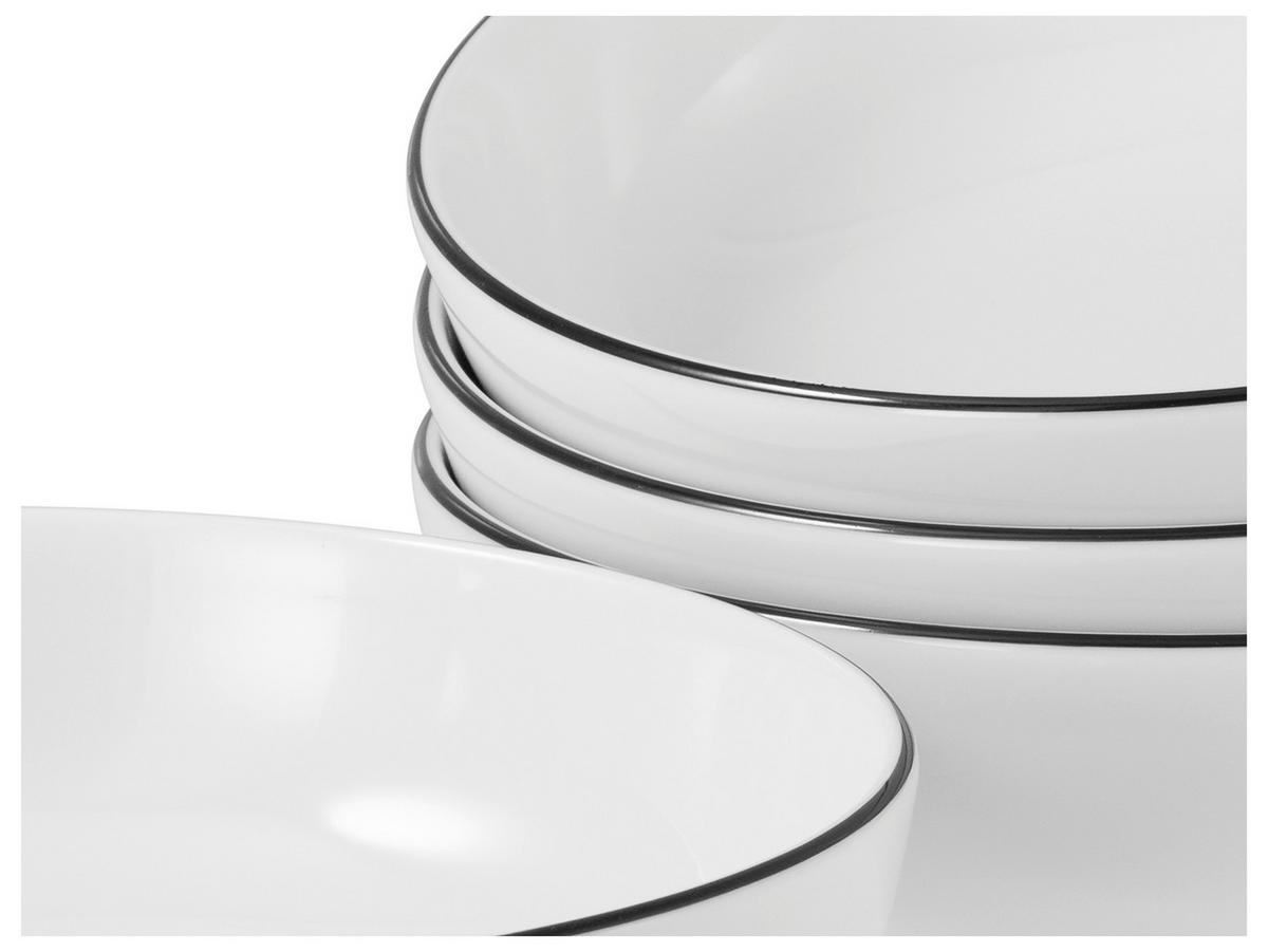SKÅLSET 4 delar Allround Black Line   - vit/svart, Design, keramik - Creatable