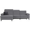 ECKSOFA in Flachgewebe Grau  - Schwarz/Grau, Konventionell, Textil/Metall (182/304cm) - Pure Home Comfort