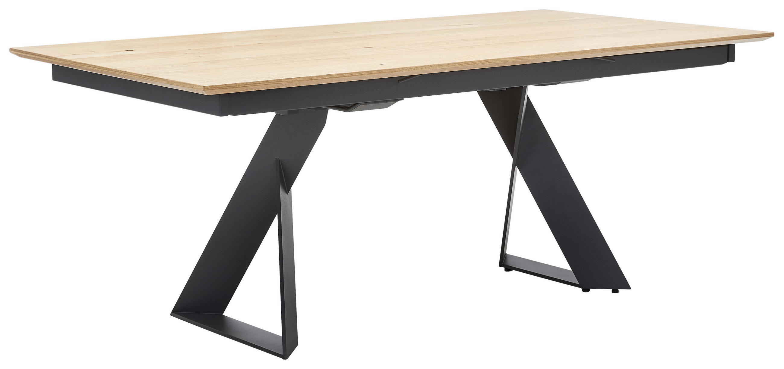 ESSTISCH Eiche furniert rechteckig Anthrazit, Eichefarben  - Eichefarben/Anthrazit, Design, Holz/Metall (190/100/75cm) - Venjakob