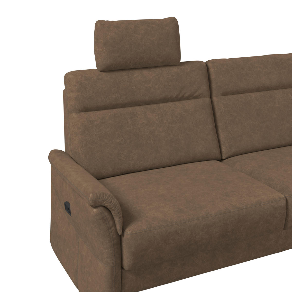 3,5-SITZER - Schwarz/Braun, Konventionell, Kunststoff/Textil (205/98/91cm) - Elegando
