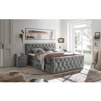 BOXSPRINGBETT 180/200 cm  in Grau  - Grau, MODERN, Holzwerkstoff/Kunststoff (180/200cm) - MID.YOU