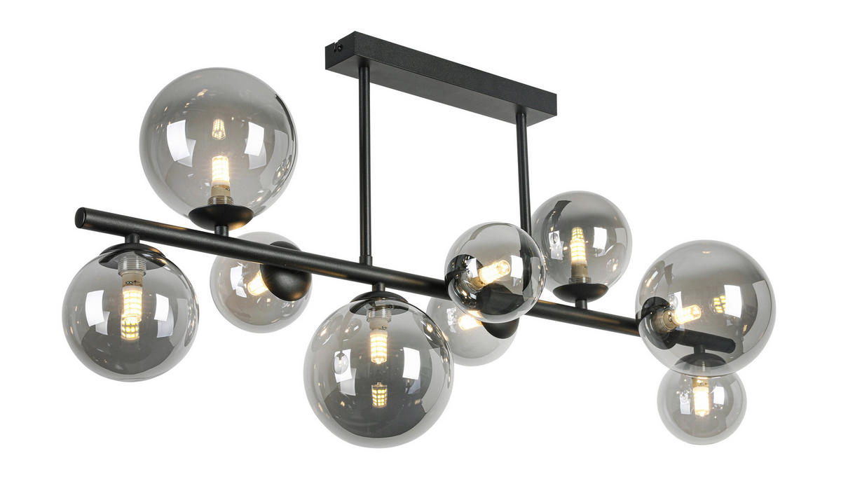 PLAFONJERA  - crna, Konvencionalno, staklo/metal (90/30/43cm) - Dieter Knoll