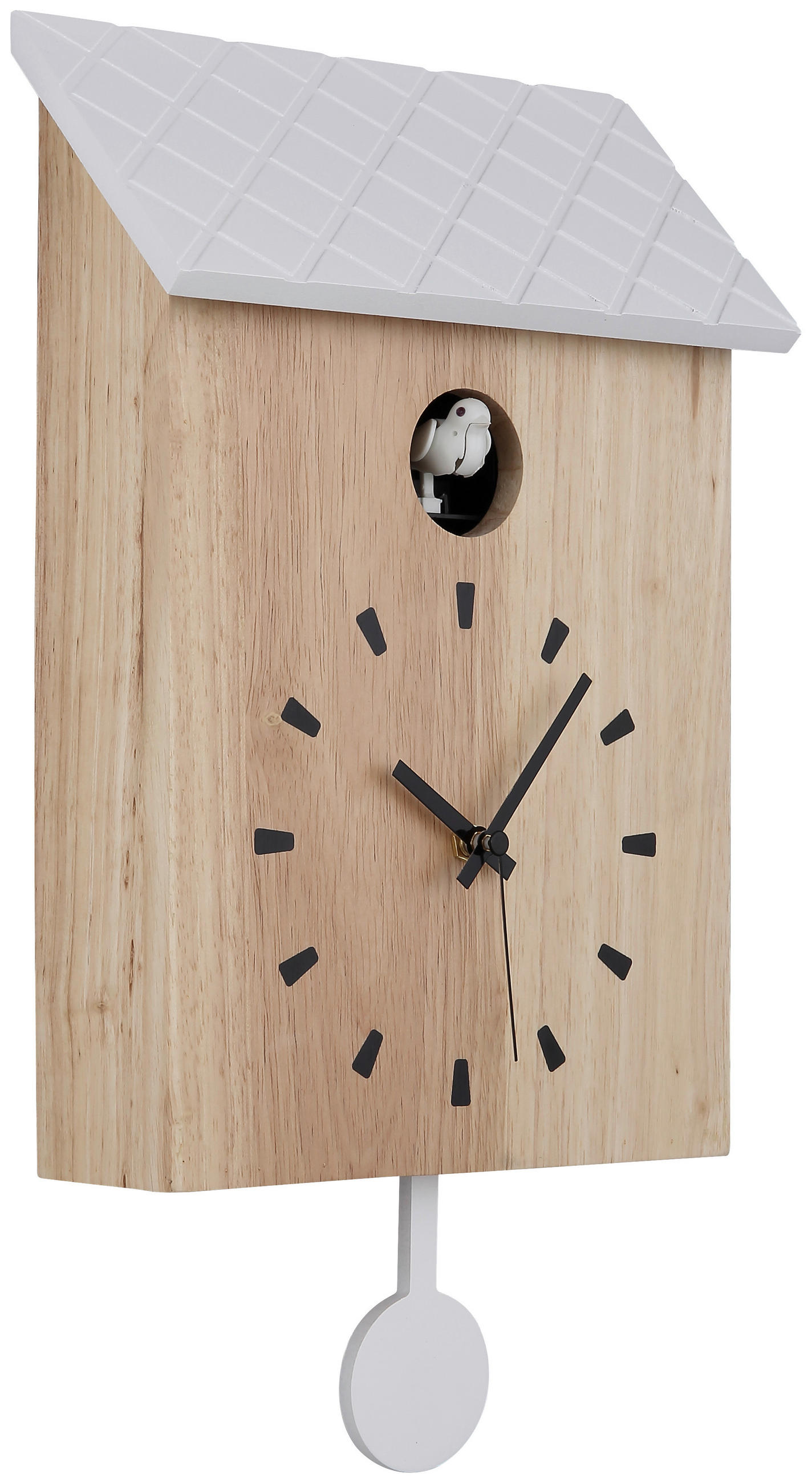 Novel Wanduhr Schwarz, Weiß, Hellbraun 22x38x7.8 cm