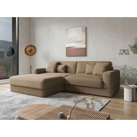 ECKSOFA Mikrofaser Braun  - Schwarz/Braun, Modern, Kunststoff/Textil (196/264cm) - Sit & More