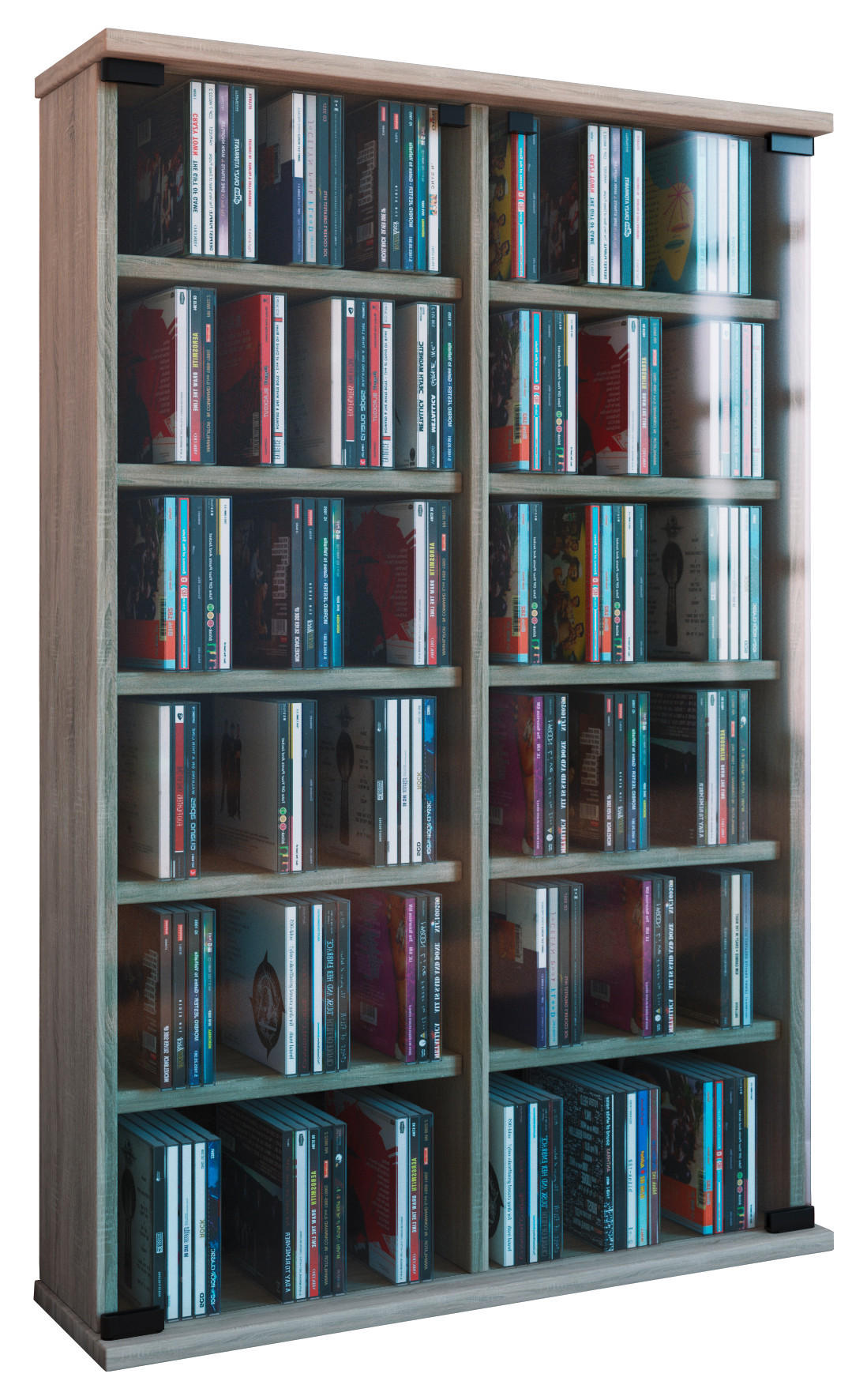 CD-REGAL Eichefarben  - Eichefarben, KONVENTIONELL, Glas/Holzwerkstoff (60/92/18cm) - MID.YOU