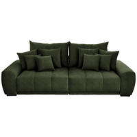 BIGSOFA in Feincord Grün  - Schwarz/Grün, Konventionell, Holz/Textil (280/67/120cm) - Carryhome