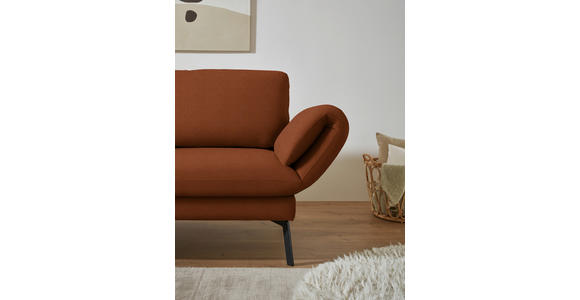 ECKSOFA  in Flachgewebe Kupferfarben Armteilverstellung, Relaxfunktion, Drehsitzfunktion  175-224/255-365 cm  - Schwarz/Kupferfarben, Design, Textil/Metall (175-224/255-365cm) - Dieter Knoll