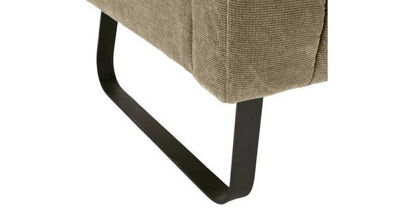 SITZBANK 175/89/75 cm Flachgewebe Taupe Metall  - Taupe/Schwarz, Design, Textil/Metall (175/89/75cm) - Novel