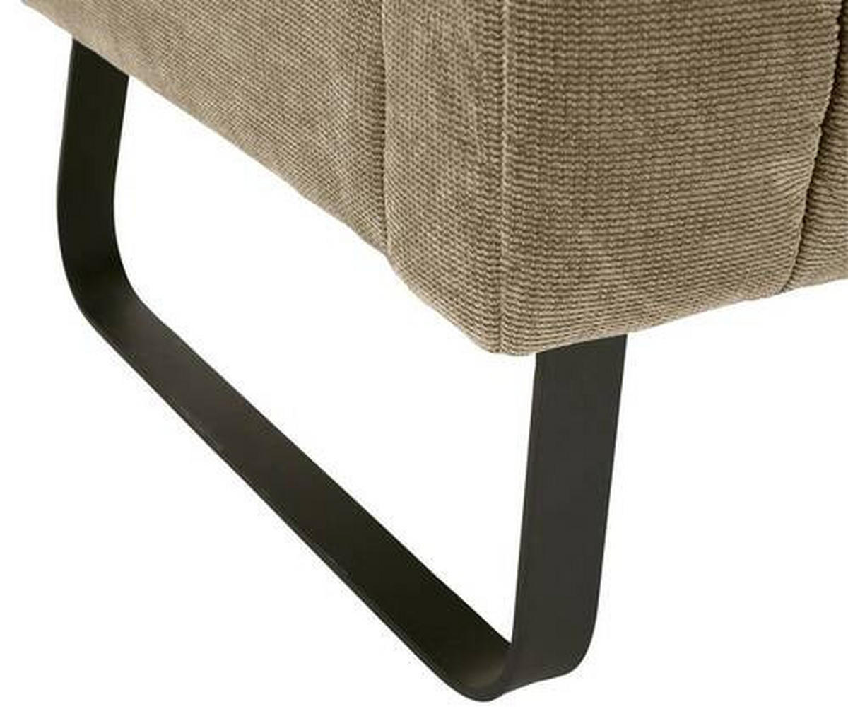 SITZBANK 195/89/75 cm  in Taupe  - Taupe/Schwarz, Design, Textil/Metall (195/89/75cm) - Novel