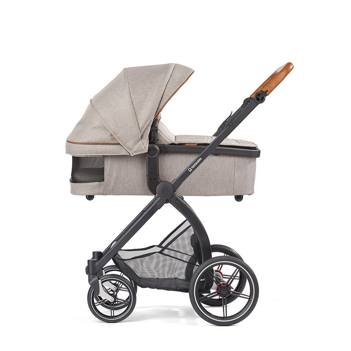 KOMBIKINDERWAGEN FX4 Swing Set  - Cognac/Graubraun, Basics, Textil (100/55/130cm) - Gesslein